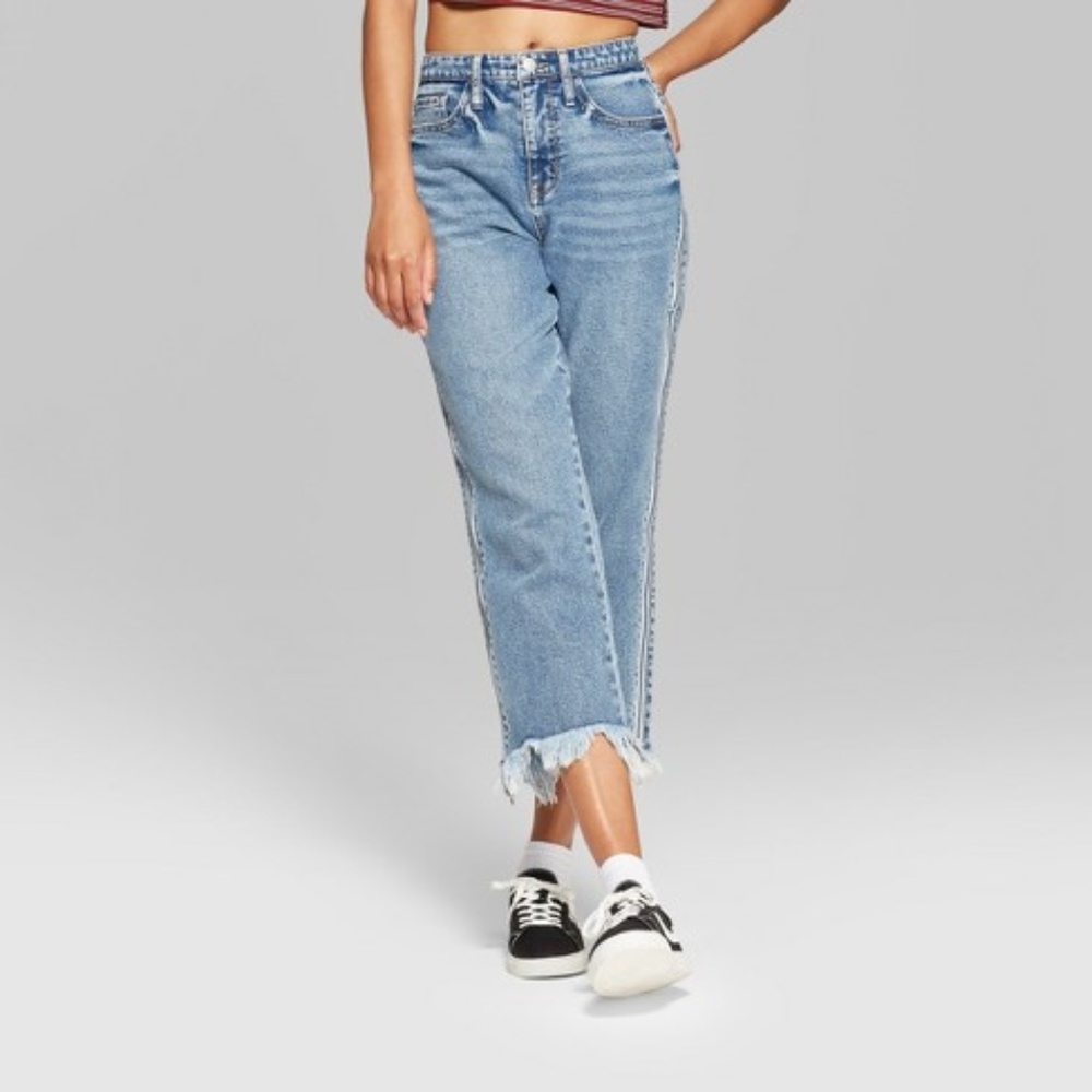 Women's High-Rise Ankle Jeans with Side Zippers